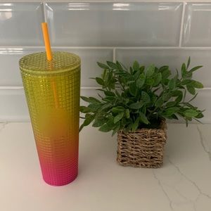 Pink and yellow ombré tumbler